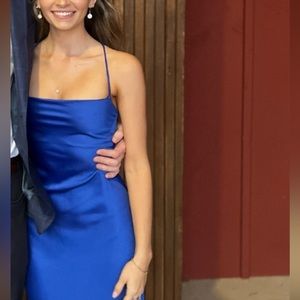 Royal blue silk dress MESHKI